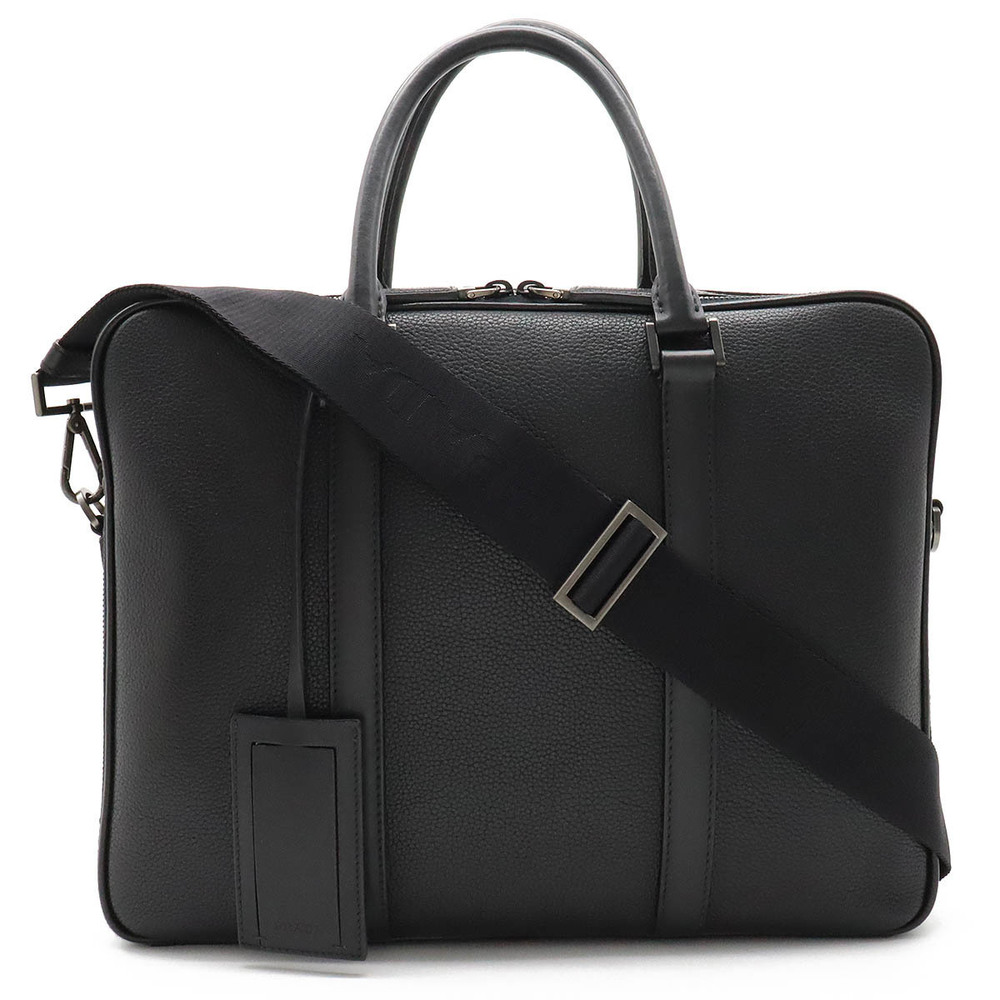 Prada Business Bag Briefcase Tessuto Crossbody Leather NERO Black